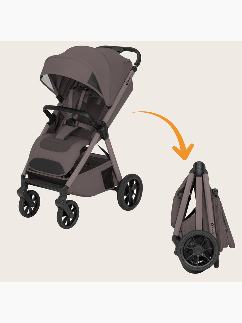 Cochecito compacto lionelo bett- ligero y plegable - hasta 22 kg Beige oscuro - Kiabi