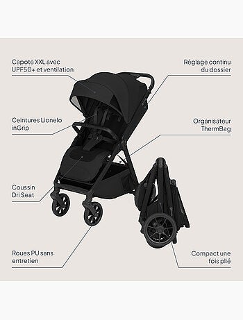 Cochecito compacto lionelo bett- ligero y plegable - hasta 22 kg