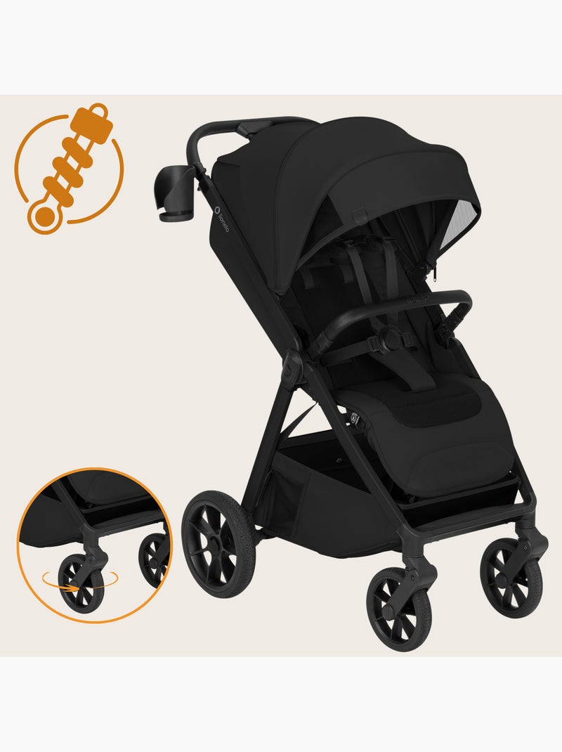 Cochecito compacto lionelo bett- ligero y plegable - hasta 22 kg Negro - Kiabi
