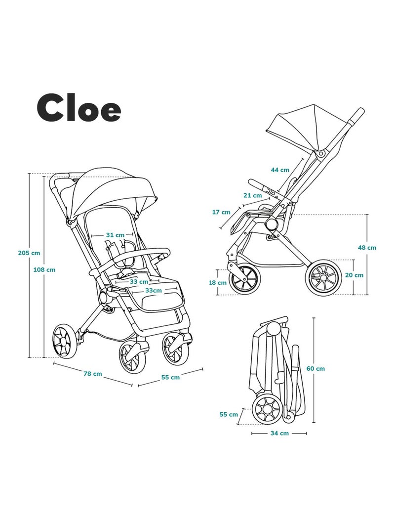 Cochecito compacto LIONELO Cloe - Ligero y plegable - Hasta 22 kg Negro Naranja Negro - Kiabi