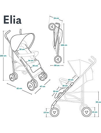 Cochecito plegable compacto LIONELO Elia - Ligero - 6-36 meses - Mosquitera incluida