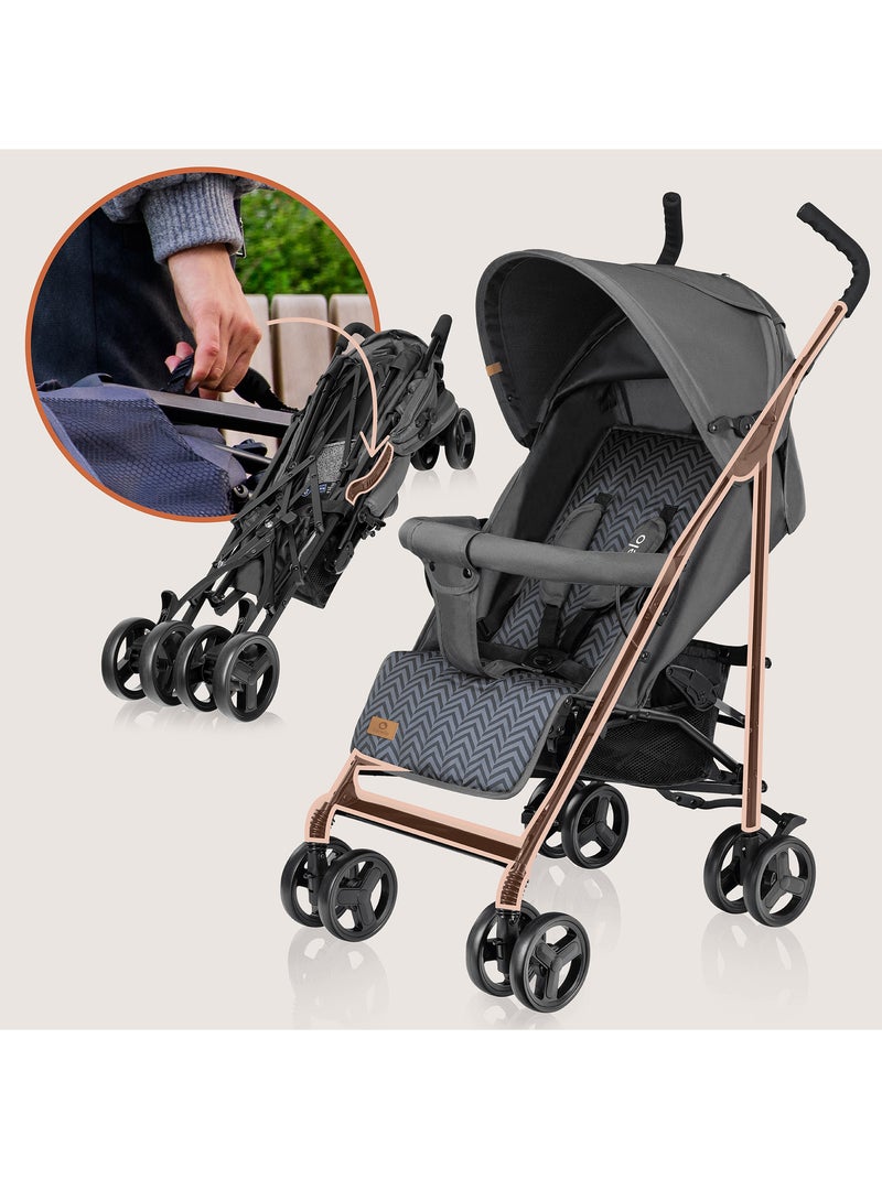 Cochecito compacto LIONELO Elia - Ligero - 6-36 meses - Mosquitera incluida Gris negro - Kiabi