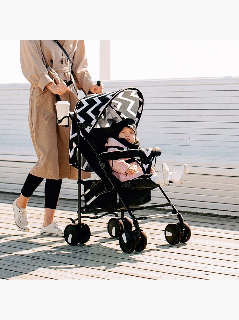 Cochecito compacto LIONELO Elia - Ligero - 6-36 meses - Mosquitera incluida Negro Blanco - Kiabi