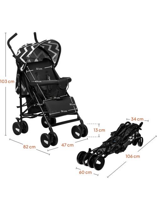 Cochecito compacto LIONELO Elia - Ligero - 6-36 meses - Mosquitera incluida - Kiabi