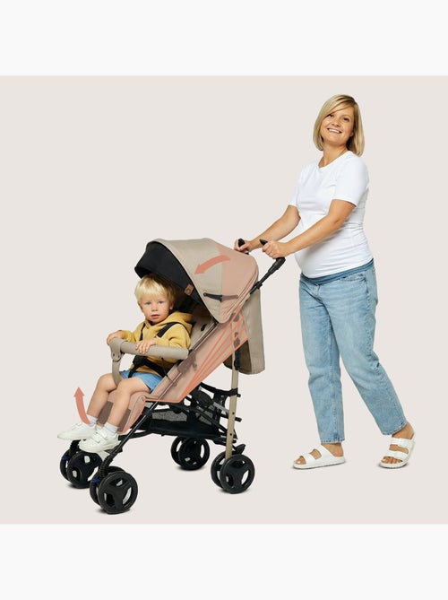 Cochecito compacto LIONELO Irma - 6-36 meses - Mosquitera incluida - Ligero - Amortiguadores delante - Kiabi