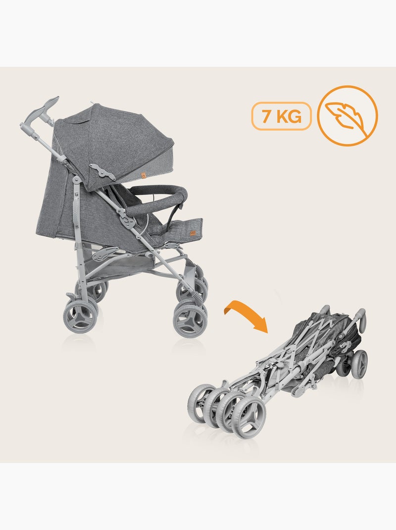 Cochecito compacto LIONELO Irma - 6-36 meses - Mosquitera incluida - Ligero - Amortiguadores delante Gris - Kiabi
