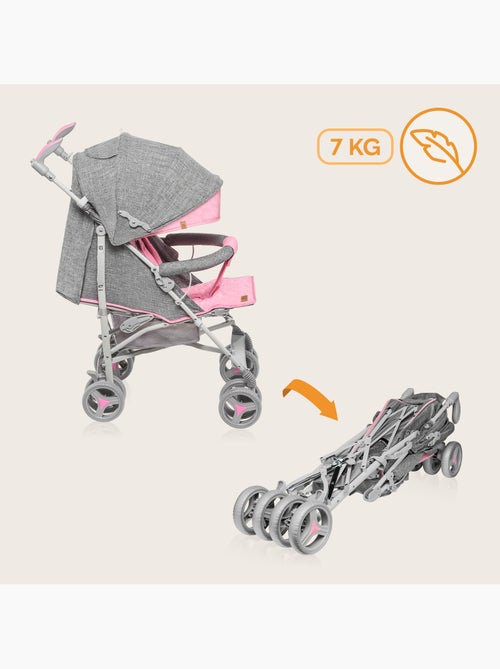 Cochecito compacto LIONELO Irma - 6-36 meses - Mosquitera incluida - Ligero - Amortiguadores delante - Kiabi