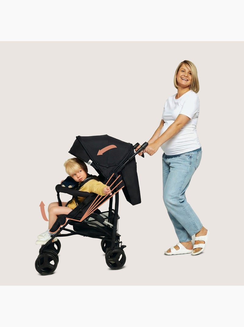 Cochecito compacto LIONELO Irma - 6-36 meses - Mosquitera incluida - Ligero - Amortiguadores delante Negro Negro - Kiabi