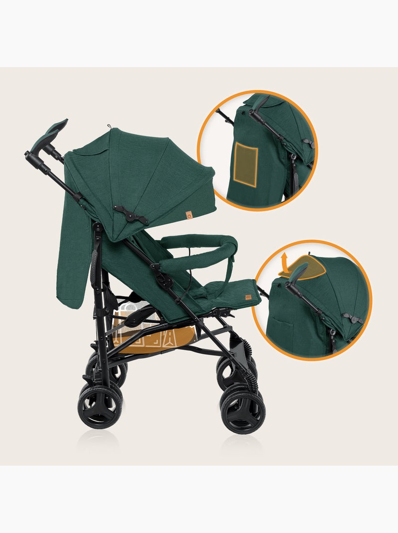 Cochecito compacto LIONELO Irma - 6-36 meses - Mosquitera incluida - Ligero - Amortiguadores delante Verde - Kiabi