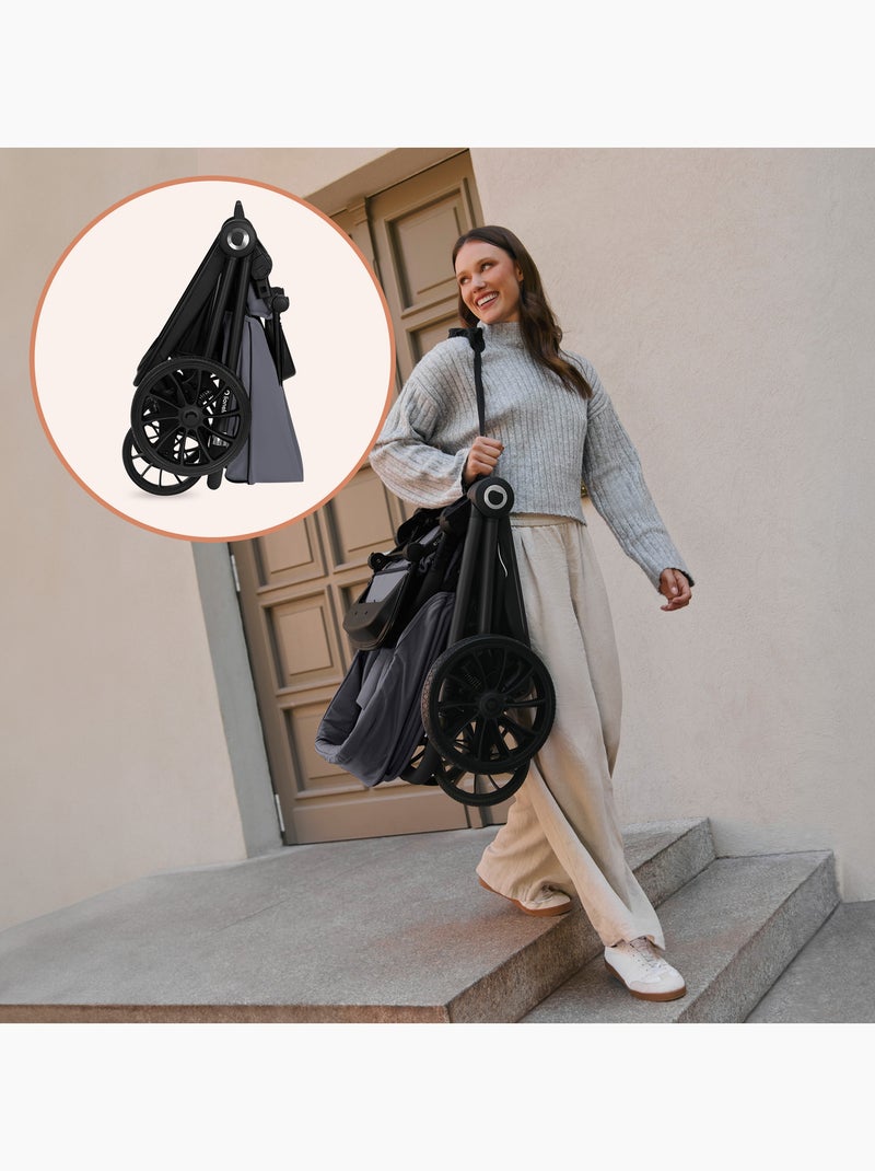 Cochecito compacto LIONELO Mika Plus - Hasta 22 kg - Ligero y plegable - Accesorios Gris - Kiabi
