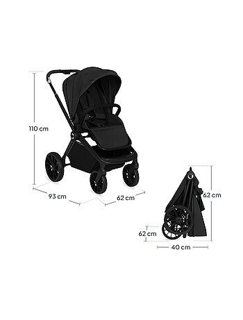 Cochecito compacto LIONELO Mika Plus - Hasta 22 kg - Ligero y plegable - Accesorios