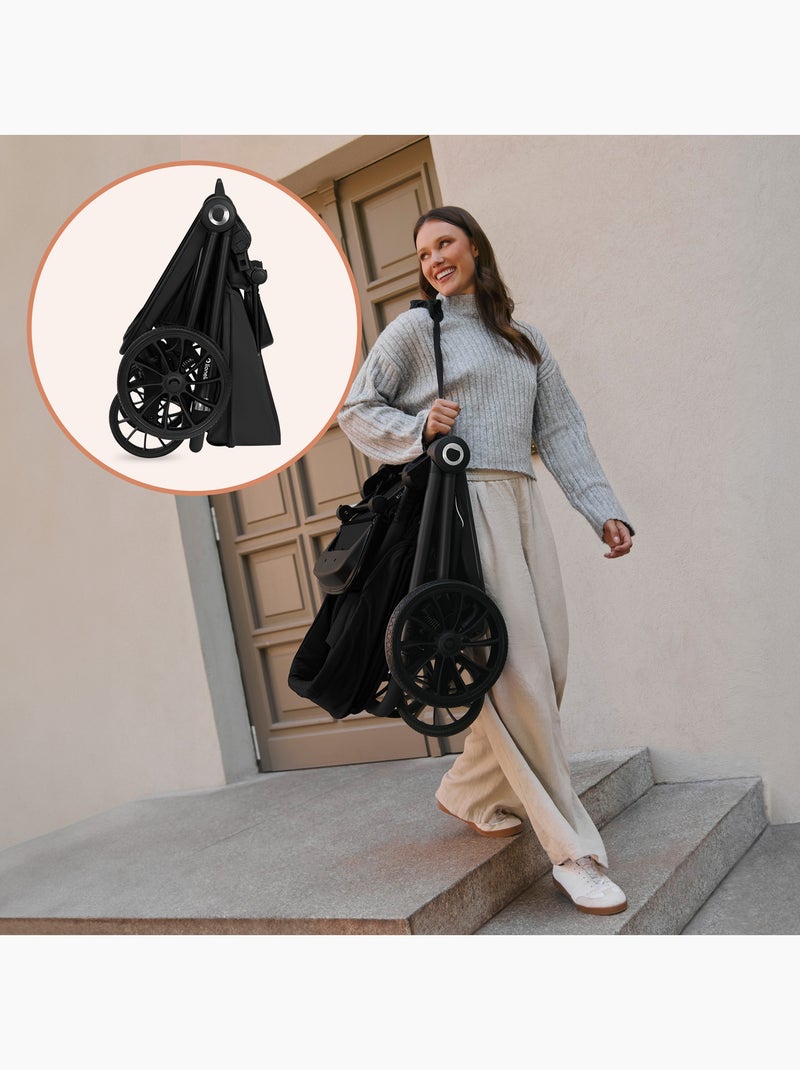 Cochecito compacto LIONELO Mika Plus - Hasta 22 kg - Ligero y plegable - Accesorios Negro - Kiabi