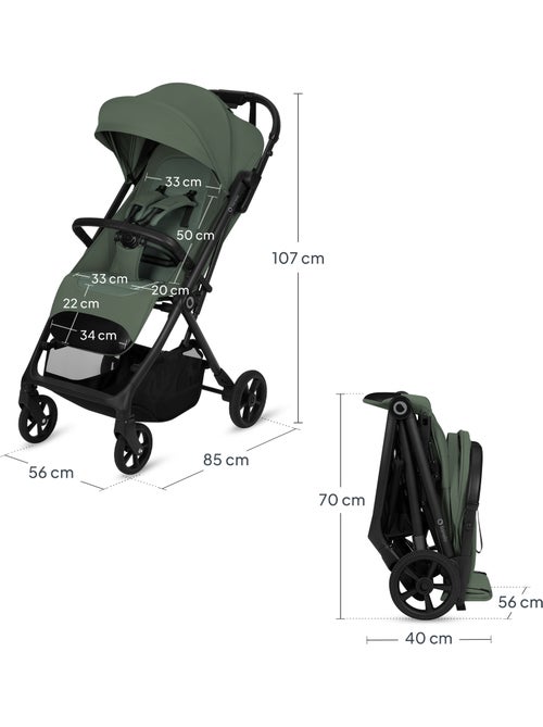 Cochecito compacto LIONELO Tansi - Amortiguación - Ligero - Plegable con una sola mano - Mosquitera - Kiabi
