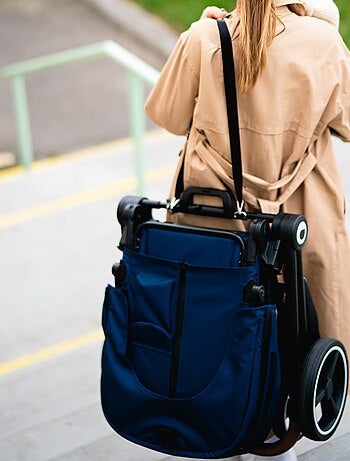 Cochecito de bebé 2 en 1 - LIONELO Mika - Incluye capazo y accesorios - Ruedas grandes - Azul