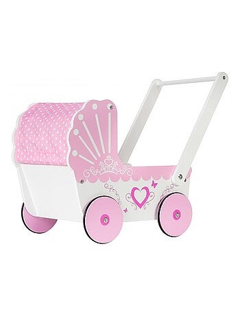 Cochecito de muñecas madera rosa andador Mamabrum
