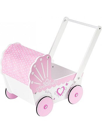 Cochecito de muñecas madera rosa andador Mamabrum