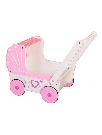 Cochecito de muñecas madera rosa andador Mamabrum
