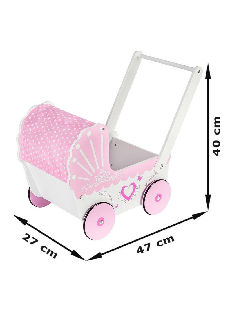Cochecito de muñecas madera rosa andador Mamabrum N/D - Kiabi