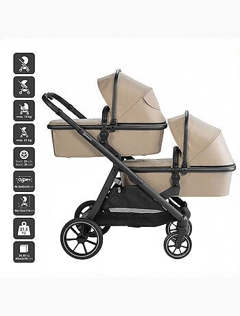 Cochecito gemelar 2en1 Duo, también apto como cochecito para hermanos – babyGo