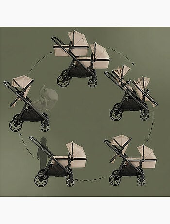 Cochecito gemelar 2en1 Duo, también apto como cochecito para hermanos – babyGo