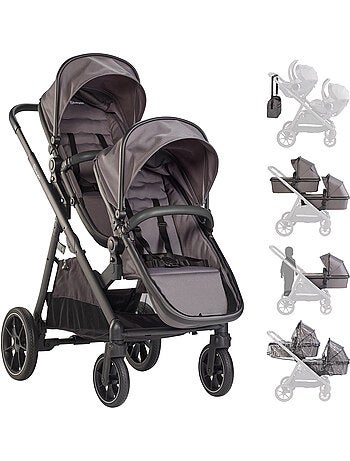 Cochecito gemelar 2en1 Duo, también apto como cochecito para hermanos – babyGo