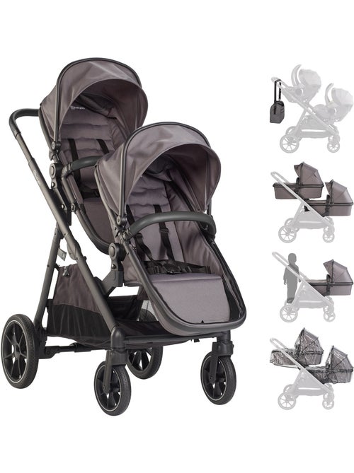 Cochecito gemelar 2en1 Duo, también apto como cochecito para hermanos – babyGo - Kiabi Cochecito gemelar 2en1 Duo, también apto como cochecito para hermanos – babyGo - Kiabi