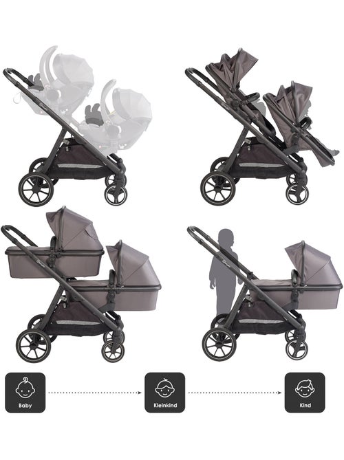 Cochecito gemelar 2en1 Duo, también apto como cochecito para hermanos – babyGo - Kiabi Cochecito gemelar 2en1 Duo, también apto como cochecito para hermanos – babyGo - Kiabi