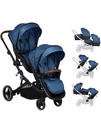 Cochecito gemelar 2en1 Twinner, también apto como cochecito para hermanos – babyGo