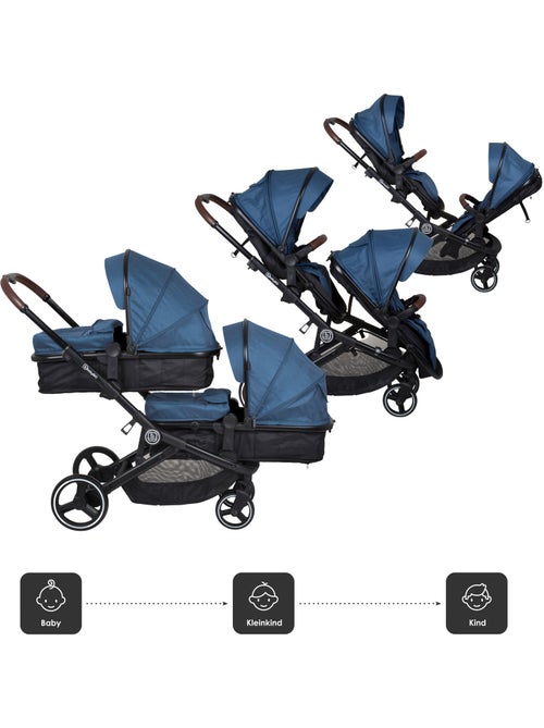 Cochecito gemelar 2en1 Twinner, también apto como cochecito para hermanos – babyGo - Kiabi Cochecito gemelar 2en1 Twinner, también apto como cochecito para hermanos – babyGo - Kiabi