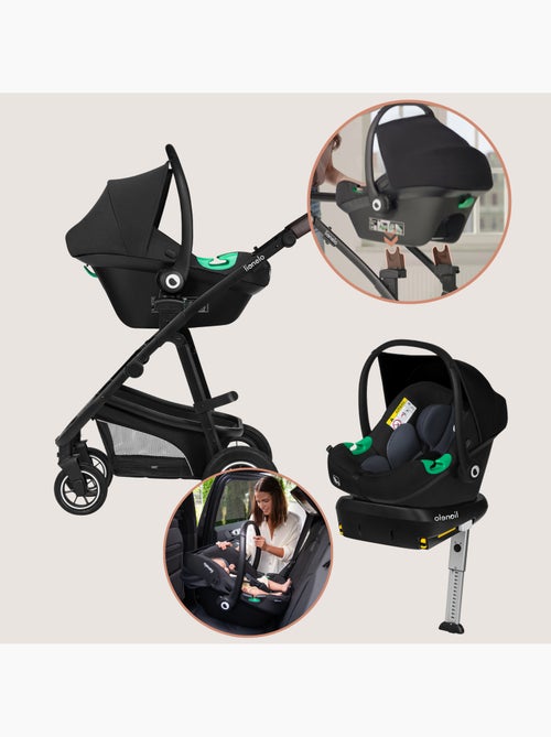 Cochecito LIONELO Bianka 4 en 1 - Cochecito + Capazo + Silla de Auto + Base ISOFIX 180° - Kiabi