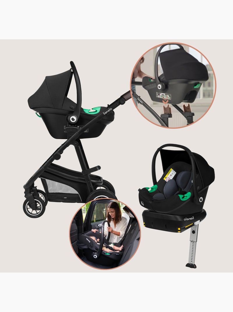 Cochecito LIONELO Bianka 4 en 1 - Cochecito + Capazo + Silla de Auto + Base ISOFIX 180° Beige natural - Kiabi