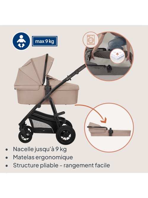 Cochecito LIONELO Bianka 4 en 1 - Cochecito + Capazo + Silla de Auto + Base ISOFIX 180° - Kiabi
