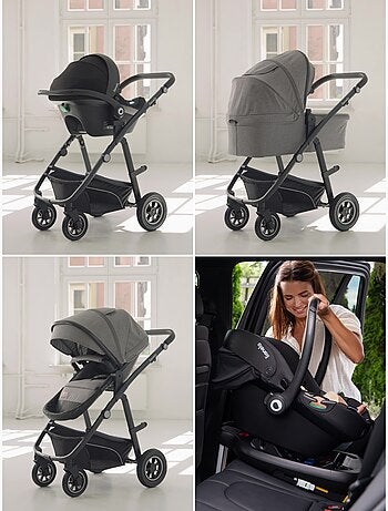 Cochecito LIONELO Bianka 4 en 1 - Cochecito + Capazo + Silla de Auto + Base ISOFIX