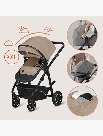Cochecito LIONELO Bianka 4 en 1 - Cochecito + Capazo + Silla de Auto + Base ISOFIX