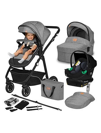 Cochecito LIONELO Bianka 4 en 1 - Cochecito + Capazo + Silla de Auto + Base ISOFIX
