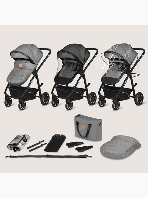 Cochecito LIONELO Bianka 4 en 1 - Cochecito + Capazo + Silla de Auto + Base ISOFIX - Kiabi