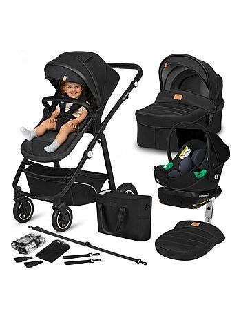 Cochecito LIONELO Bianka 4 en 1 - Cochecito + Capazo + Silla de Auto + Base ISOFIX