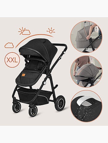 Cochecito LIONELO Bianka 4 en 1 - Cochecito + Capazo + Silla de Auto + Base ISOFIX