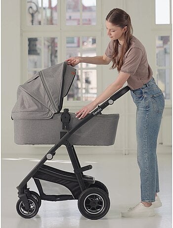 Cochecito LIONELO Bianka Trio - Hasta 22 kg - Pack cochecito, capazo, silla de auto y accesorios