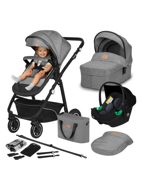 Cochecito LIONELO Bianka Trio - Hasta 22 kg - Pack cochecito, capazo, silla de auto y accesorios - Kiabi