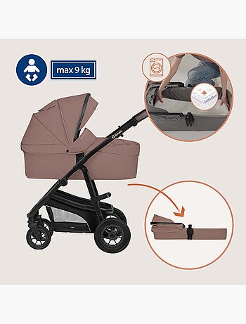 Cochecito LIONELO Bianka Trio - Hasta 22 kg - Pack cochecito, capazo, silla de auto y accesorios