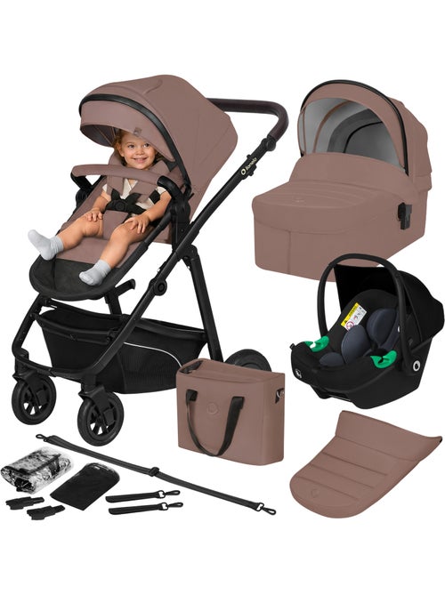 Cochecito LIONELO Bianka Trio - Hasta 22 kg - Pack cochecito, capazo, silla de auto y accesorios - Kiabi