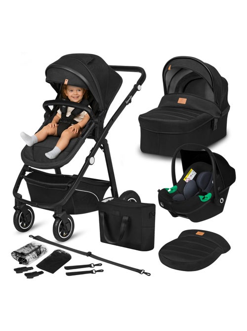 Cochecito LIONELO Bianka Trio - Hasta 22 kg - Pack cochecito, capazo, silla de auto y accesorios - Kiabi