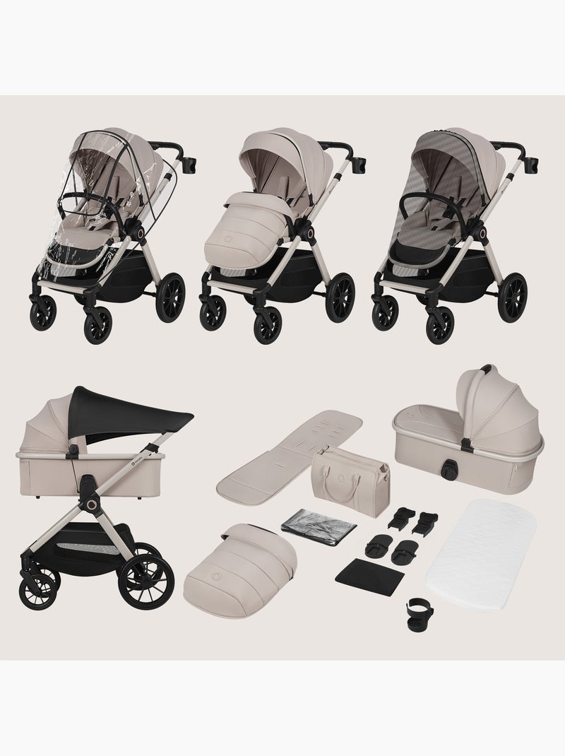 Cochecito LIONELO Layla Trio - Hasta 22 kg - Cochecito, Capazo, Silla de Auto y Accesorios Beige - Kiabi