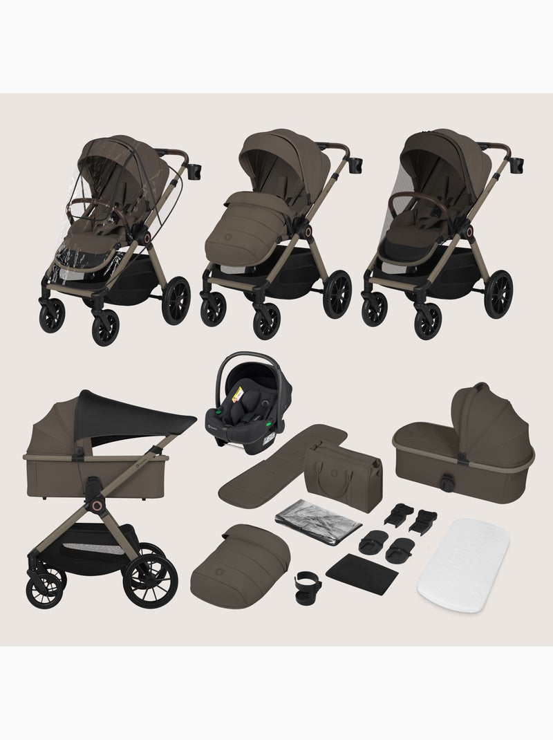 Cochecito LIONELO Layla Trio - Hasta 22 kg - Cochecito, Capazo, Silla de Auto y Accesorios Marrón chocolate - Kiabi