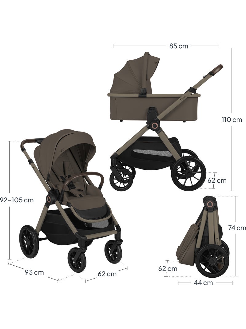 Cochecito LIONELO Layla Trio - Hasta 22 kg - Cochecito, Capazo, Silla de Auto y Accesorios Marrón chocolate - Kiabi