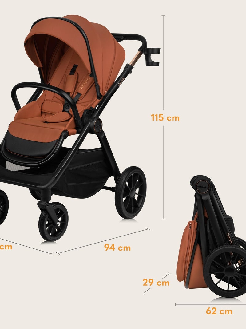 Cochecito LIONELO Layla Trio - Hasta 22 kg - Cochecito, Capazo, Silla de Auto y Accesorios Marrón - Kiabi