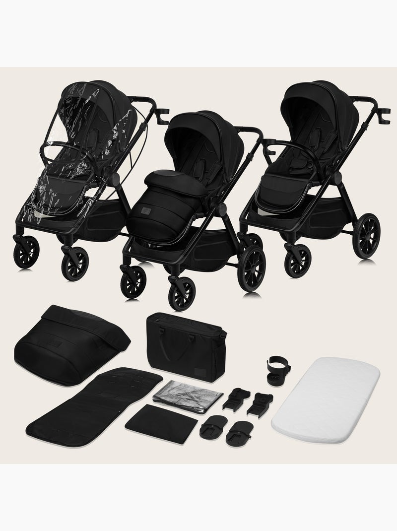 Cochecito LIONELO Layla Trio - Hasta 22 kg - Cochecito, Capazo, Silla de Auto y Accesorios Negro - Kiabi