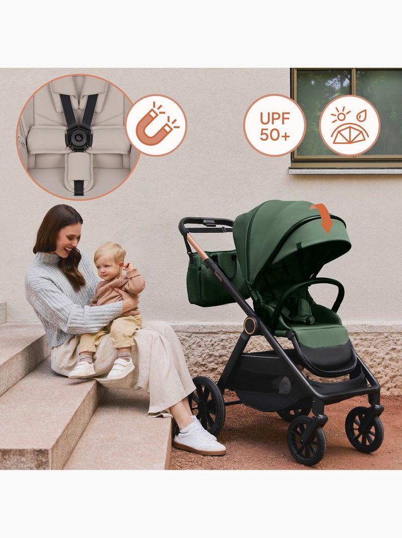 Cochecito LIONELO Layla Trio - Hasta 22 kg - Cochecito, Capazo, Silla de Auto y Accesorios Verde - Kiabi