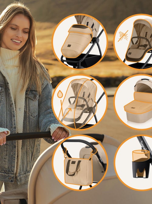 Cochecito LIONELO Meril 3 en 1: Pack de cochecito, capazo, silla de auto, bolso y accesorios - Kiabi